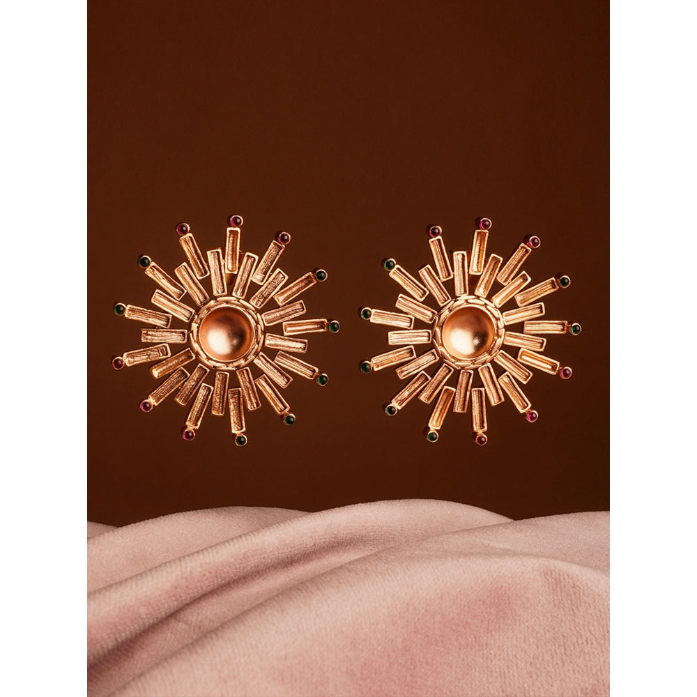 Suhani Pittie Sun Burst Gold Plated Stud Earrings