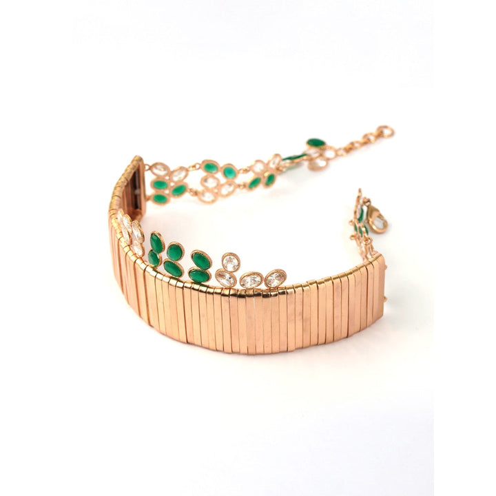 Suhani Pittie Cosmic Wreath Gold Ribbon Emerald Choker
