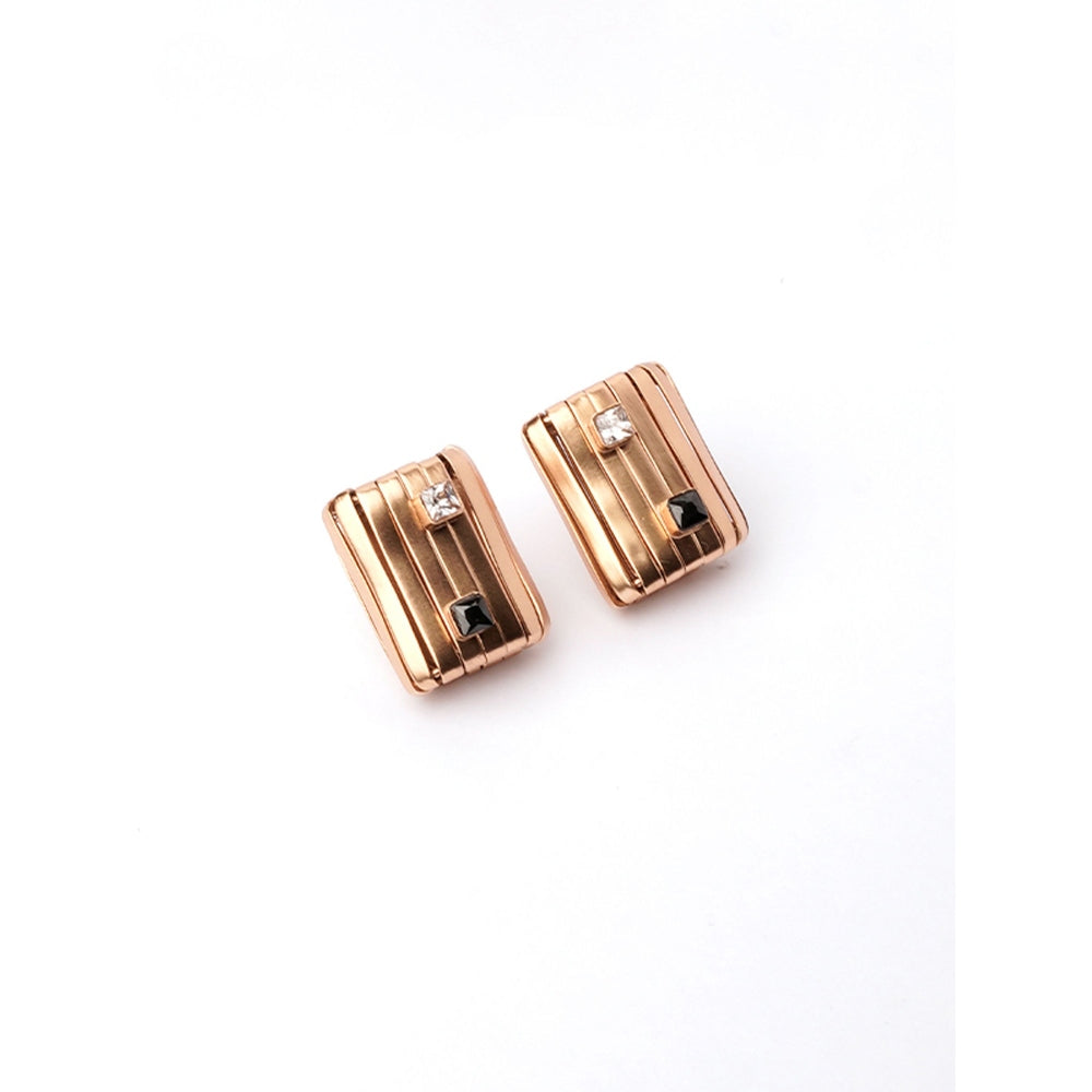 Suhani Pittie Empyreal Grid Gold Ribbon Wrapped Stud Earrings