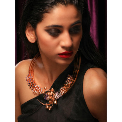 Suhani Pittie Cravat Of Stars Gemstone Gold Plated Necklace