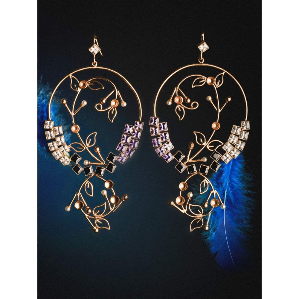 Suhani Pittie Mystic Gold Plated Foliage Vine Hoop Earrings