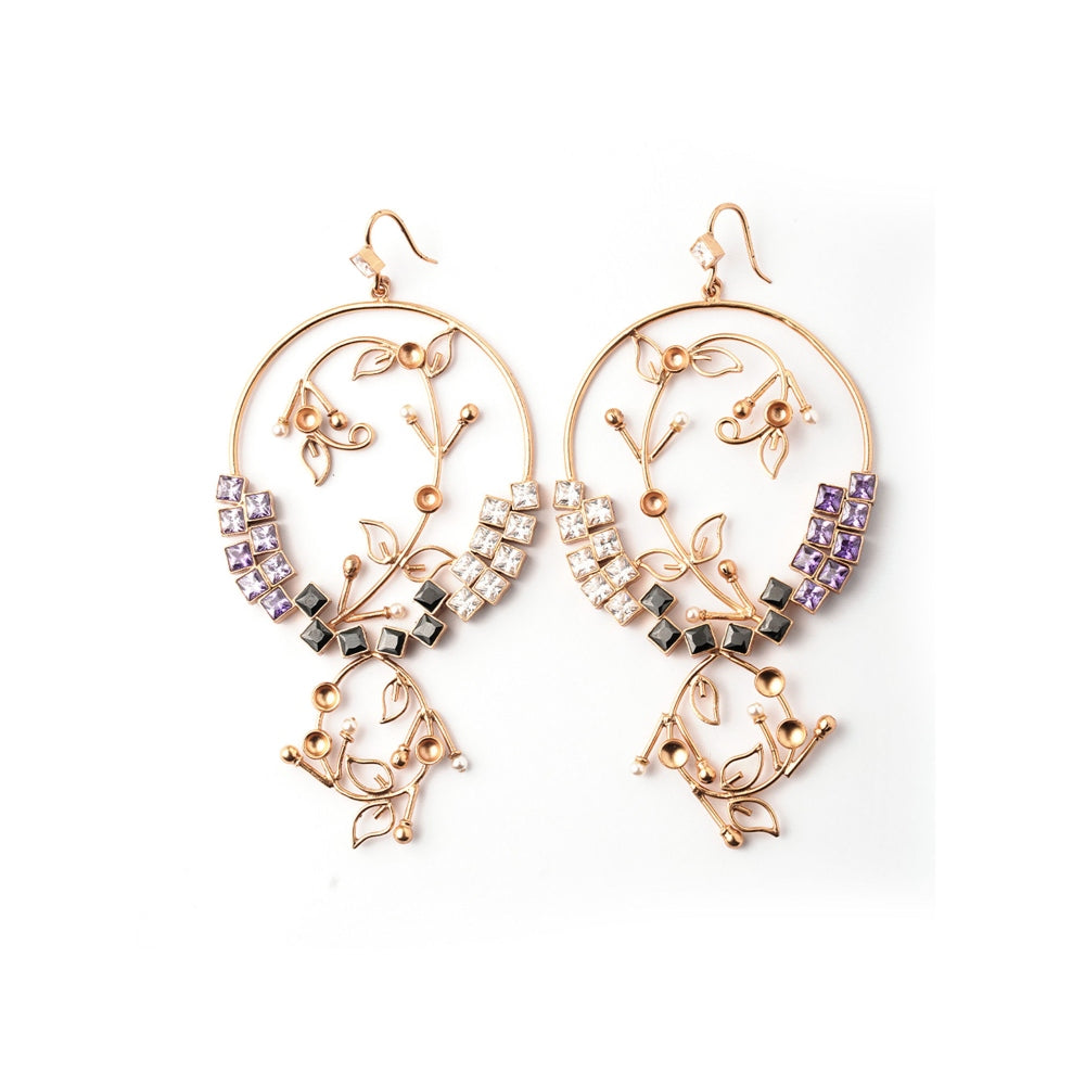 Suhani Pittie Mystic Gold Plated Foliage Vine Hoop Earrings