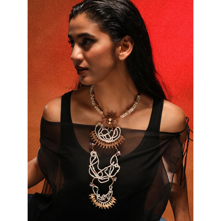 Suhani Pittie Sun Burst Gold Plated Necklace
