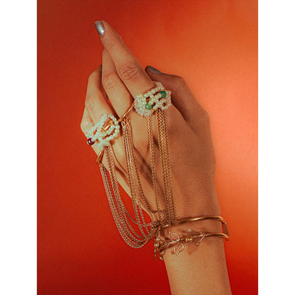 Suhani Pittie Atomic Storm Gold Plated Haath Phool Cuff