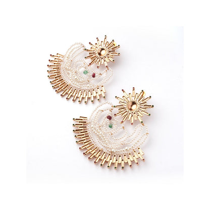 Suhani Pittie Sun Beam And Pearl Cloud Stud Earrings