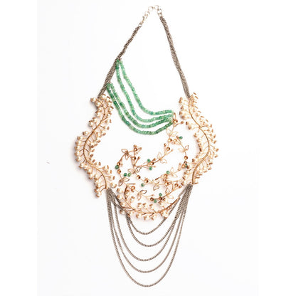 Suhani Pittie Star Trail Pearl Fern Layered Necklace