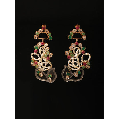 Suhani Pittie Moon Flower Gemstone Earrings