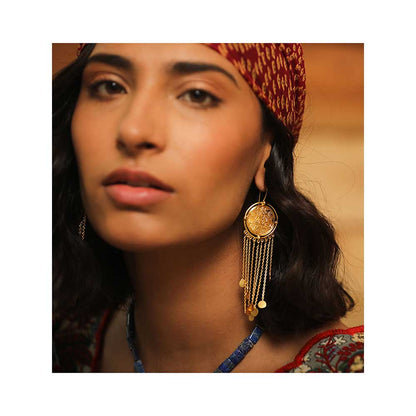 Tanvi Garg Gleb Muhur Coin Chain Dangler Earrings