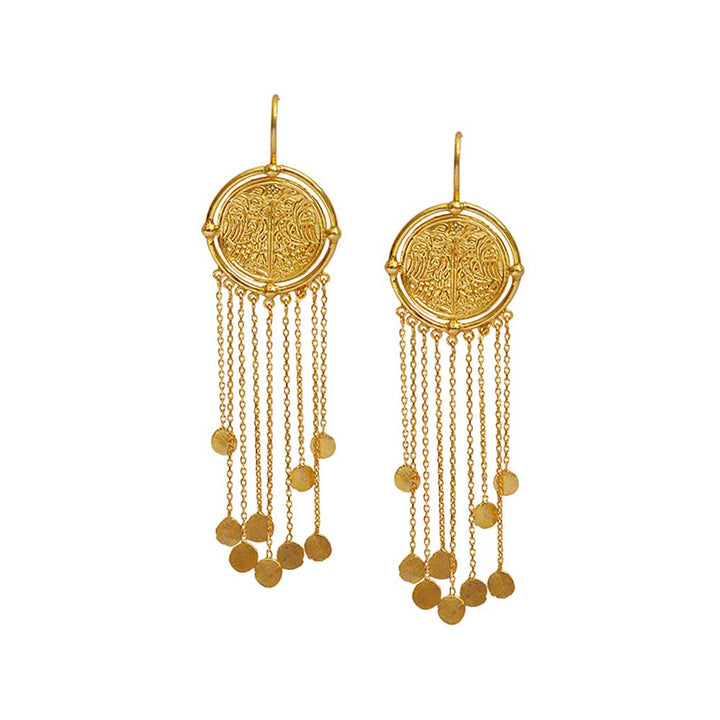 Tanvi Garg Gleb Muhur Coin Chain Dangler Earrings