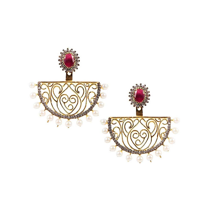 Tanvi Garg Bloom Imperial 2 In 1 Earrings-Studs