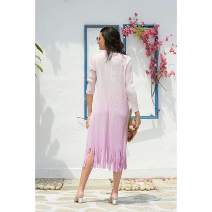 TASUVURE Barcelona Buzz Ombre Dress Beige