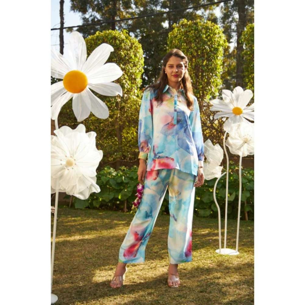 TASUVURE Sicily Satin Co-Ord Electric Blue (Set of 2)