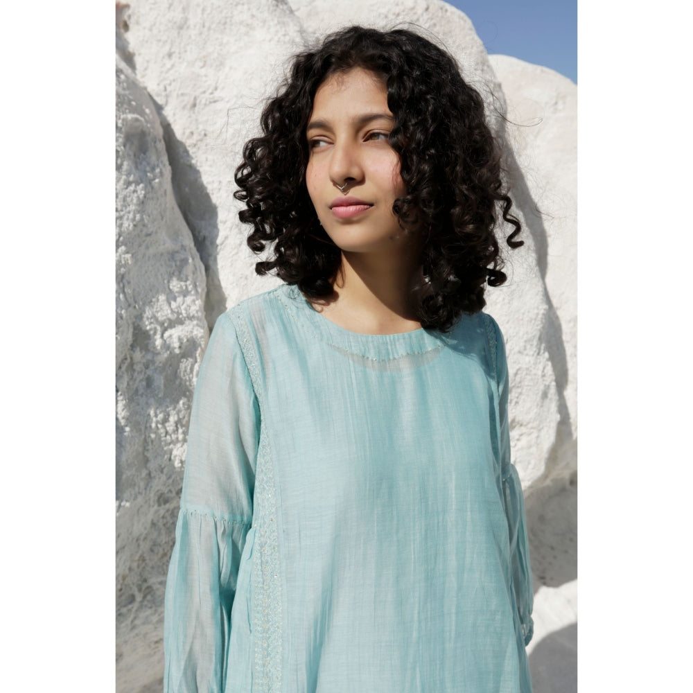 Tatwa Designs Teal Blue Maxi Dress (Set of 2)