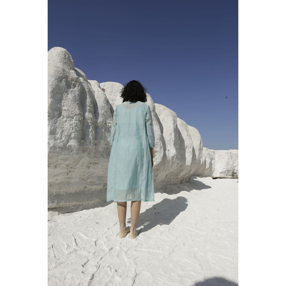 Tatwa Designs Teal Blue Maxi Dress (Set of 2)