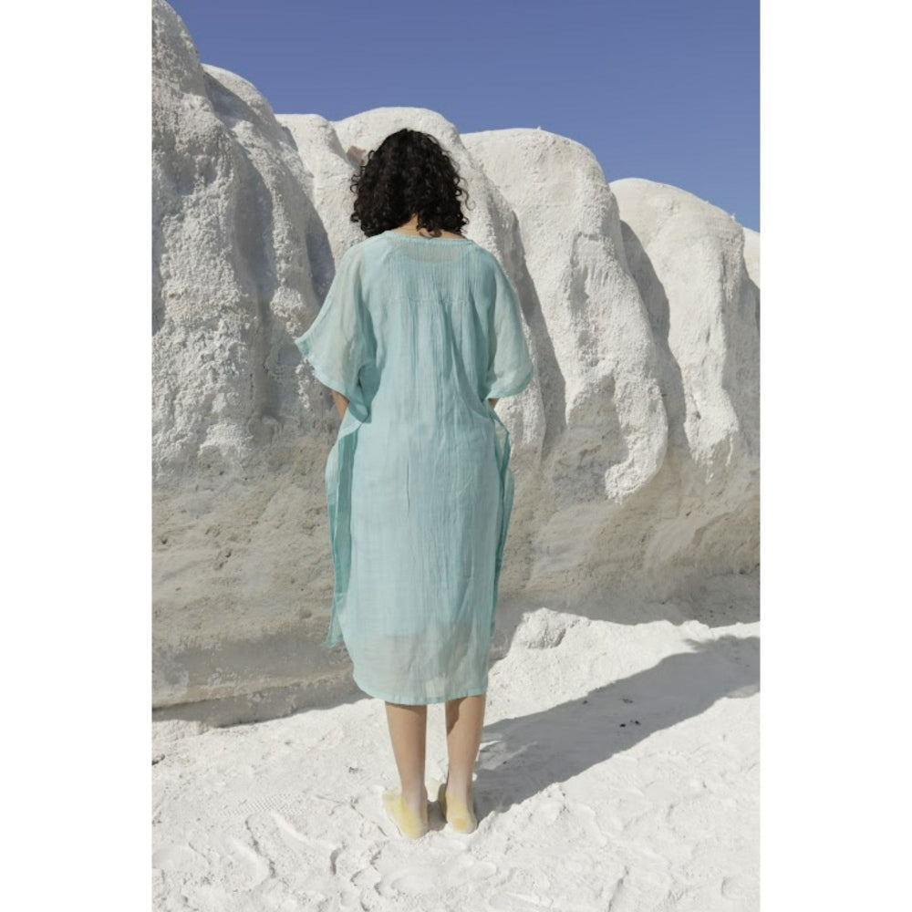 Tatwa Designs Teal Blue Kaftan Dress (Set of 2)