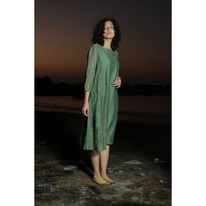 Tatwa Designs Bottle Green Maxi Dress (Set of 2)