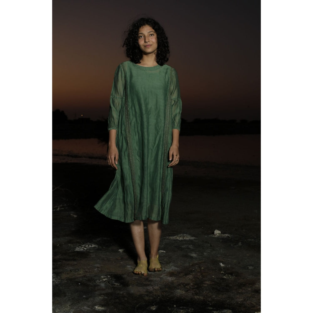 Tatwa Designs Bottle Green Maxi Dress (Set of 2)