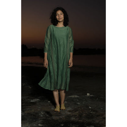 Tatwa Designs Bottle Green Maxi Dress (Set of 2)