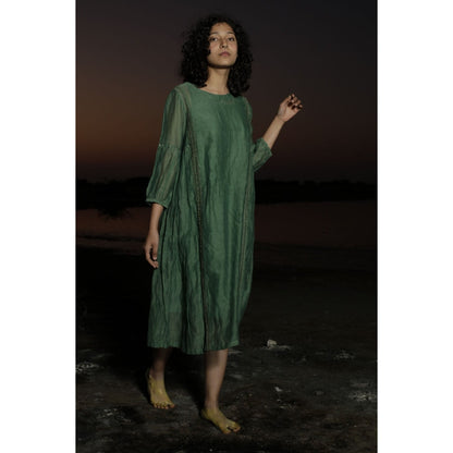 Tatwa Designs Bottle Green Maxi Dress (Set of 2)