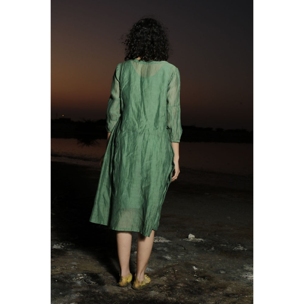 Tatwa Designs Bottle Green Maxi Dress (Set of 2)