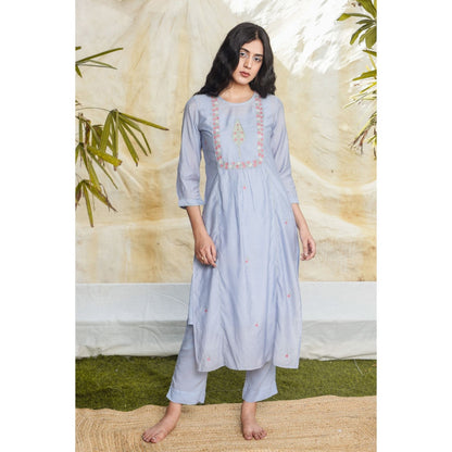 Tatwa Designs Midnight Blue Cyprus Kurta (Set of 3)
