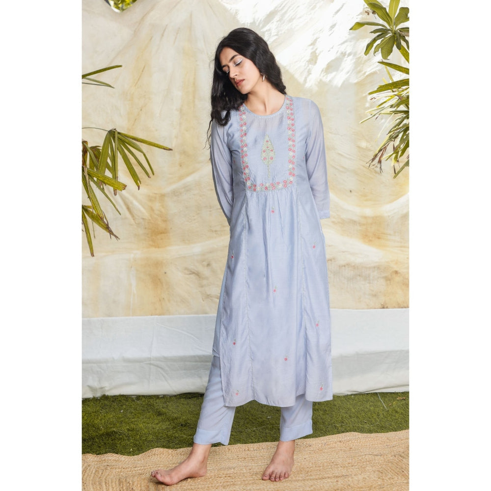 Tatwa Designs Midnight Blue Cyprus Kurta (Set of 3)