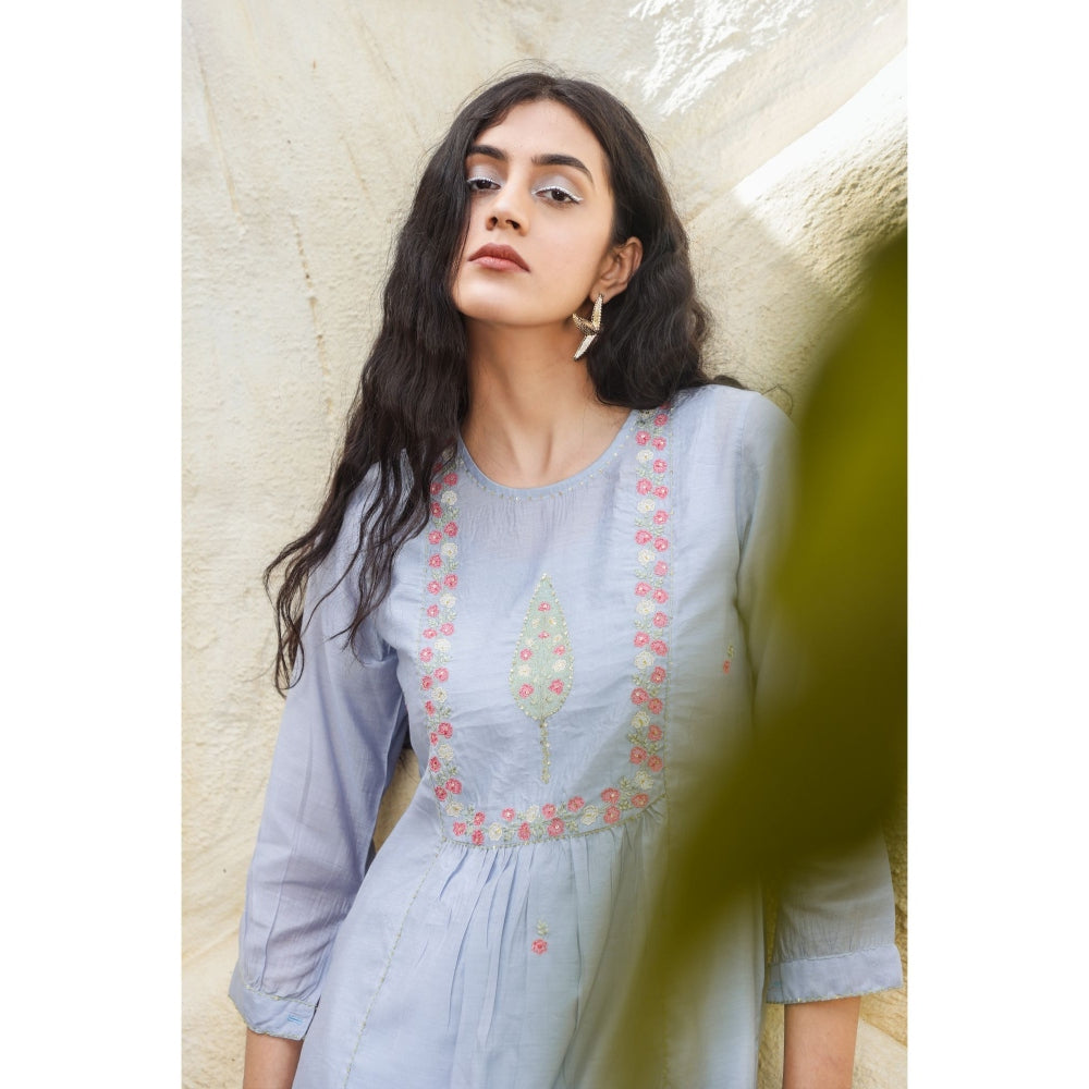 Tatwa Designs Midnight Blue Cyprus Kurta (Set of 3)