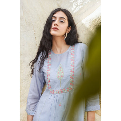 Tatwa Designs Midnight Blue Cyprus Kurta (Set of 3)
