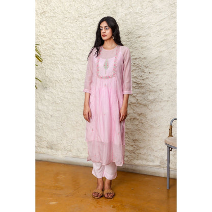 Tatwa Designs Pink Cyprus Kurta (Set of 3)