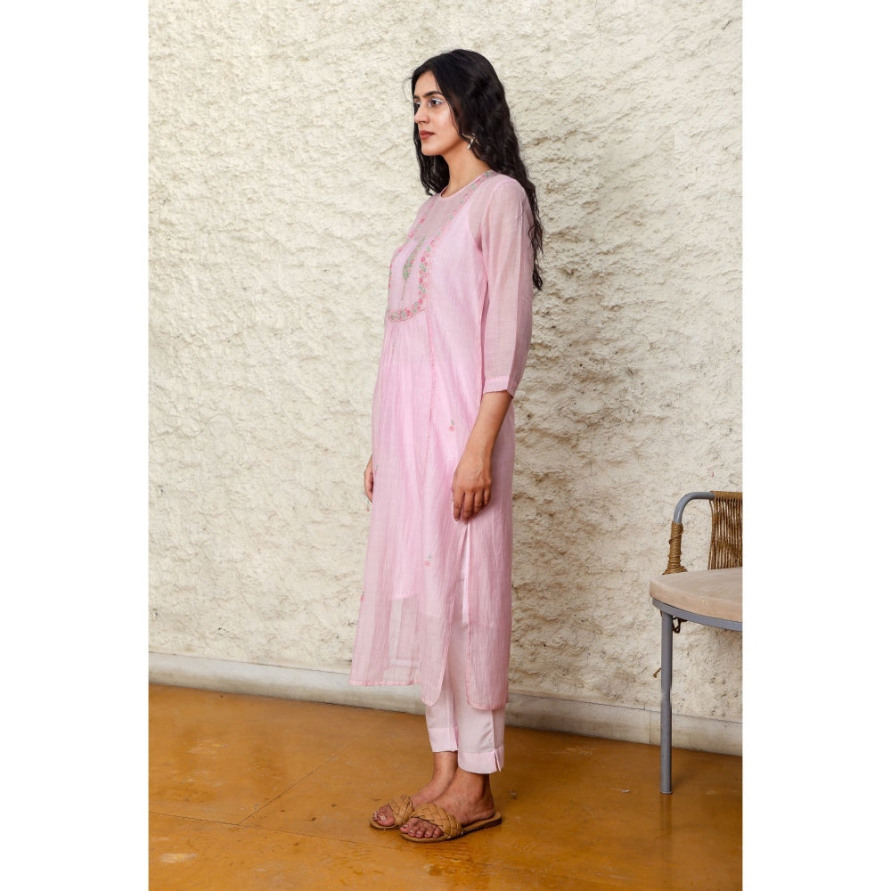 Tatwa Designs Pink Cyprus Kurta (Set of 3)