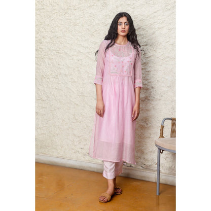Tatwa Designs Pink Marine Life Kurta (Set of 3)