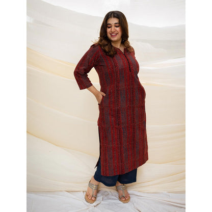 The Indian Ethnic Co. Ajrakh Madder Cotton Kurta