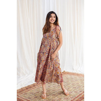 The Indian Ethnic Co. Kalamkari Floral Cotton Dress