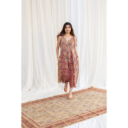 The Indian Ethnic Co. Kalamkari Floral Cotton Dress