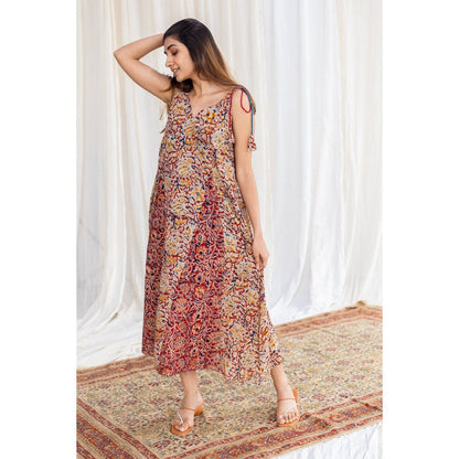 The Indian Ethnic Co. Kalamkari Floral Cotton Dress