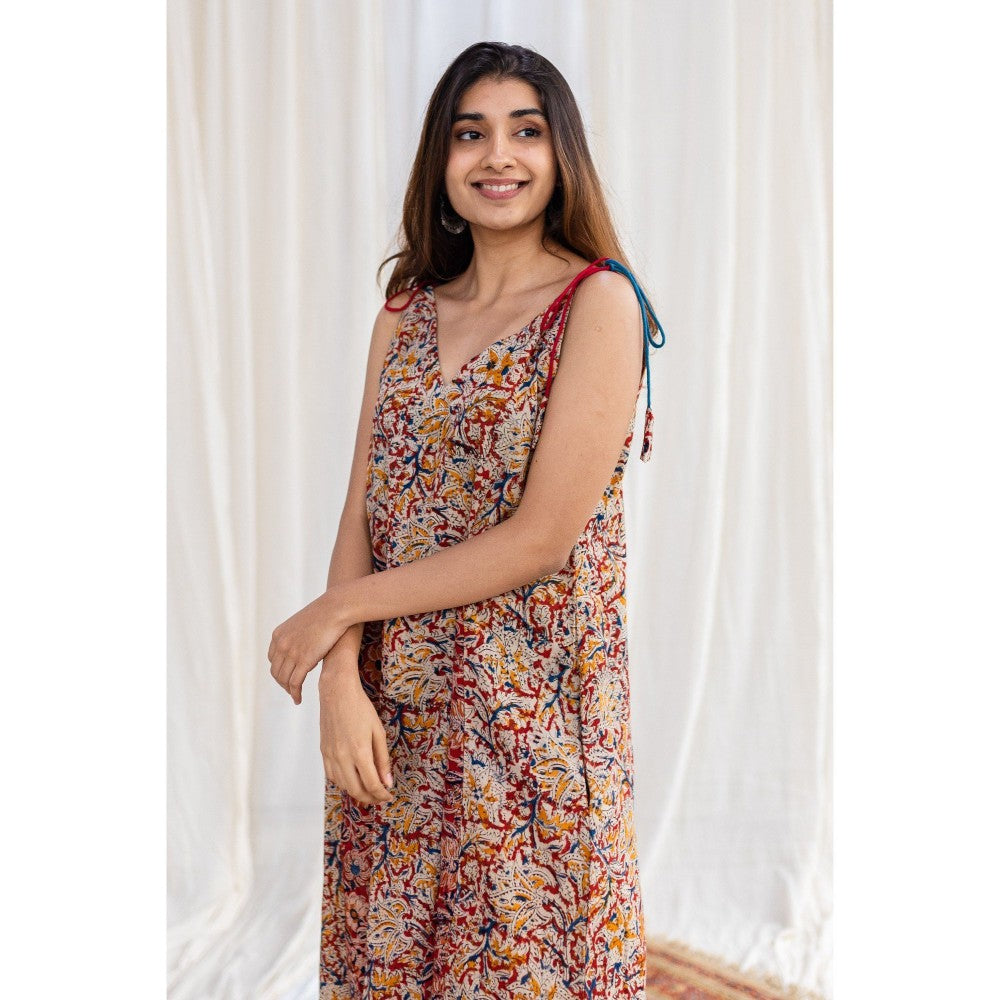 The Indian Ethnic Co. Kalamkari Floral Cotton Dress