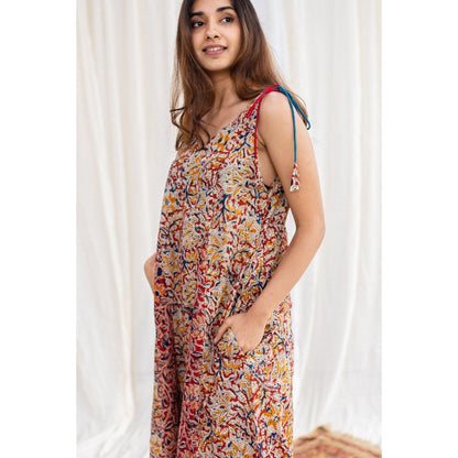 The Indian Ethnic Co. Kalamkari Floral Cotton Dress