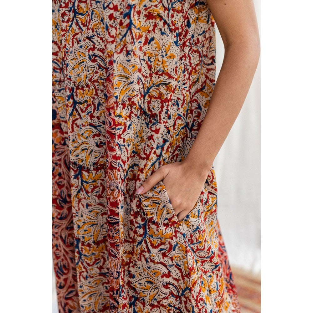 The Indian Ethnic Co. Kalamkari Floral Cotton Dress