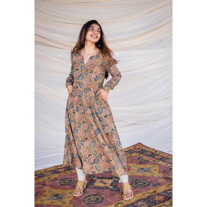 The Indian Ethnic Co. Kalamkari Cotton Yellow Kurta