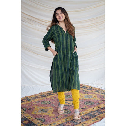 The Indian Ethnic Co. Slub Cotton Striped Kurta