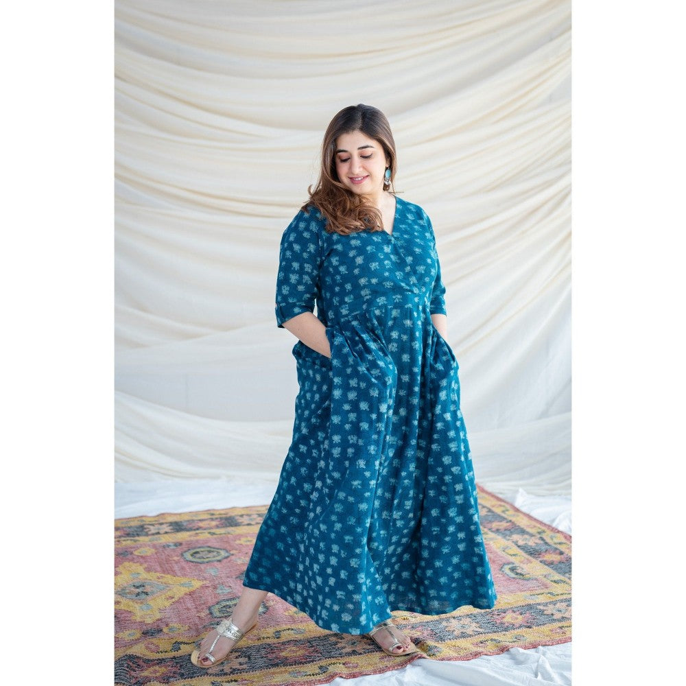 The Indian Ethnic Co. Indigo Slub Cotton Dress