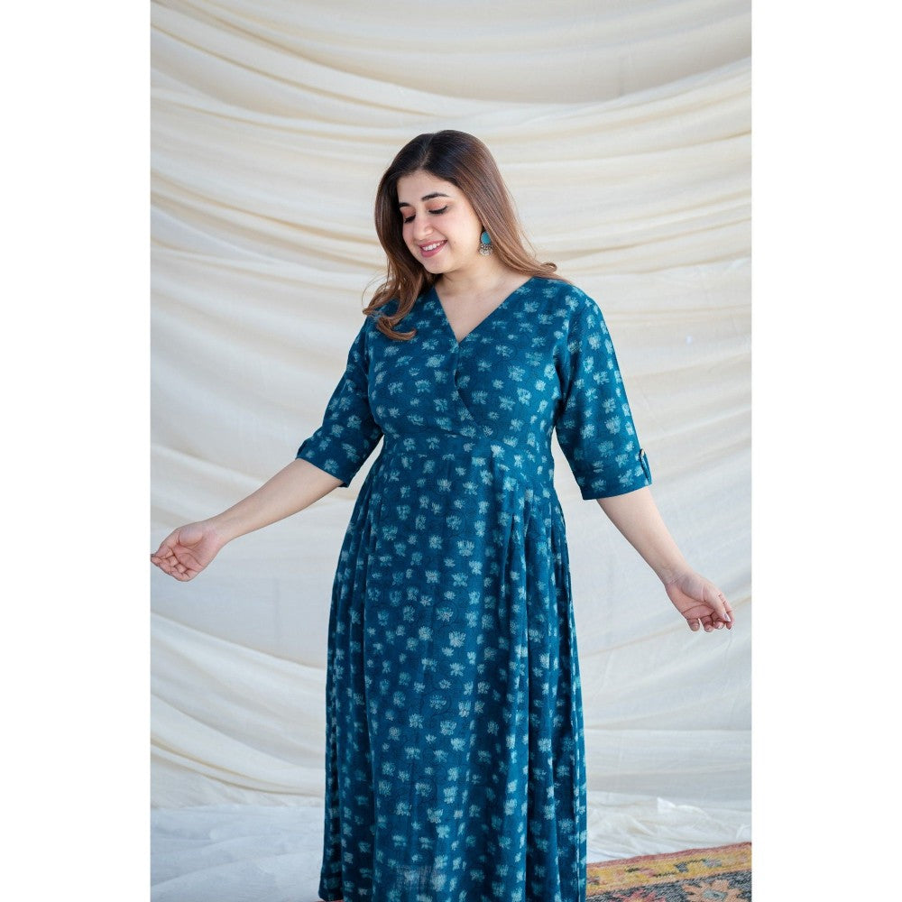 The Indian Ethnic Co. Indigo Slub Cotton Dress