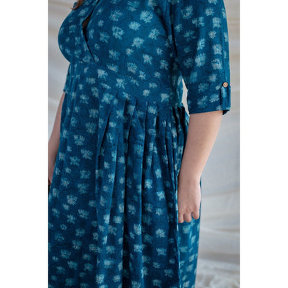 The Indian Ethnic Co. Indigo Slub Cotton Dress