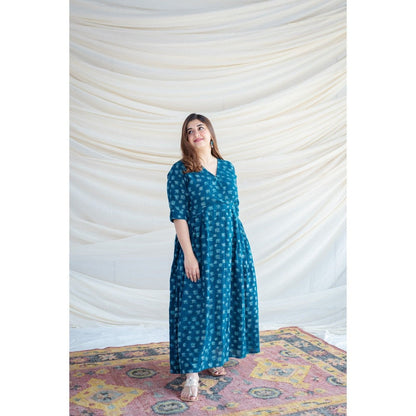 The Indian Ethnic Co. Indigo Slub Cotton Dress