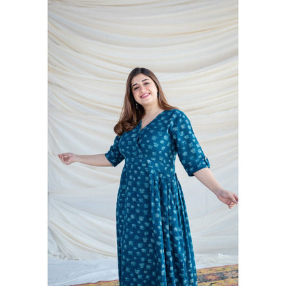 The Indian Ethnic Co. Indigo Slub Cotton Dress