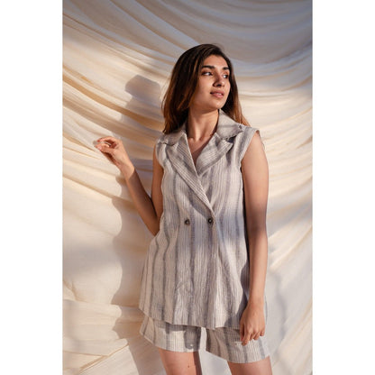 The Indian Ethnic Co. Beige Kala Cotton Co-Ord (Set of 2)