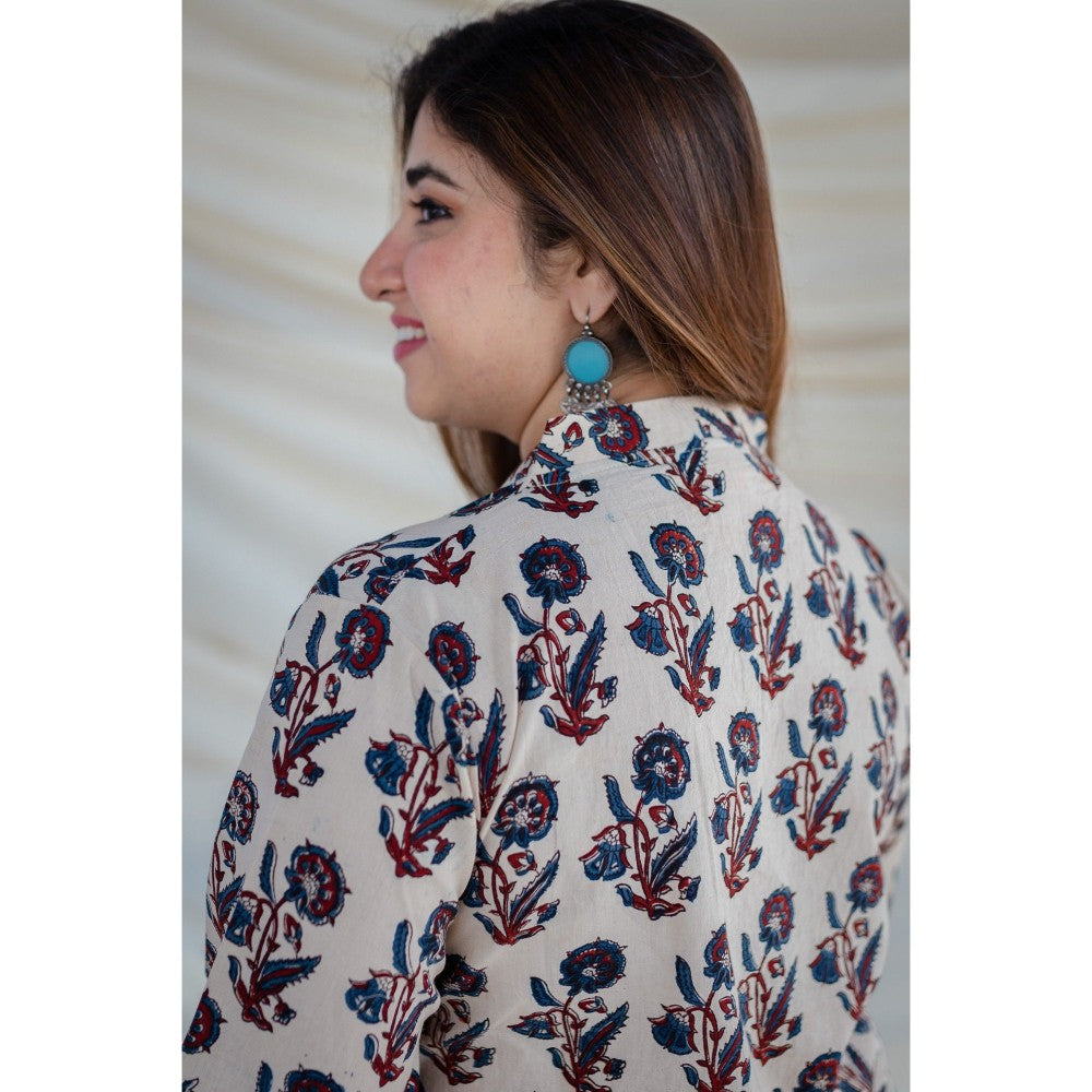 The Indian Ethnic Co. White Ajrakh Short Tunic