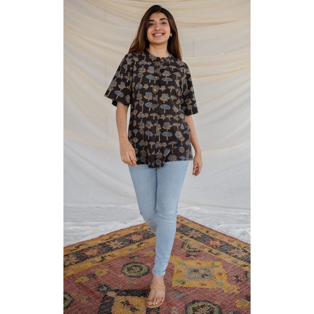 The Indian Ethnic Co. Black Ajrakh Cotton Tunic
