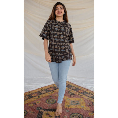 The Indian Ethnic Co. Black Ajrakh Cotton Tunic