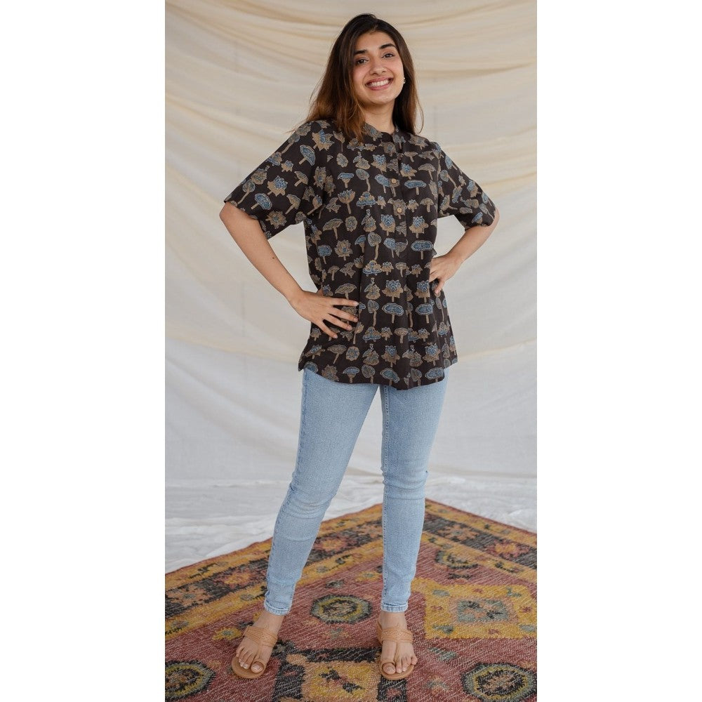 The Indian Ethnic Co. Black Ajrakh Cotton Tunic
